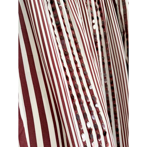 J.Crew | NWT Collection cropped Stratus pant with sequins red multi stripe Sz 8 - Picture 4 of 11